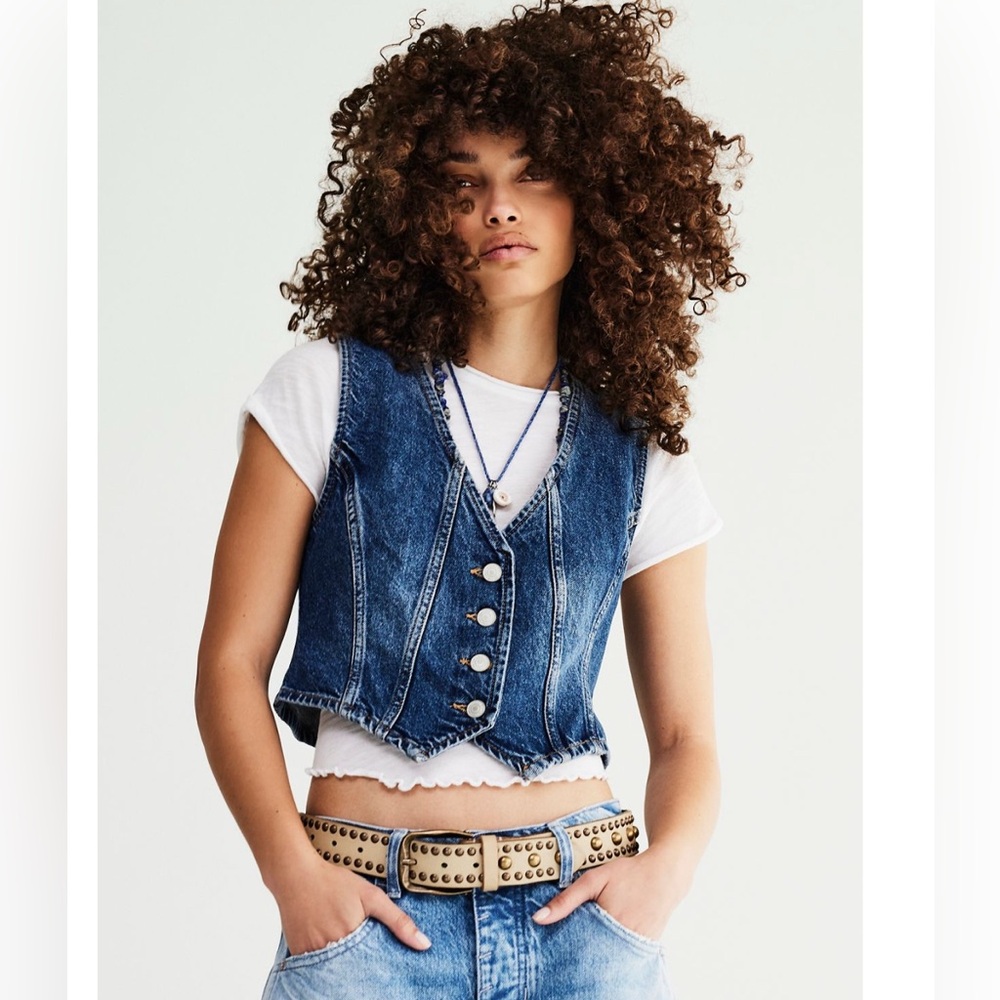Free People Tate Denim Vest | M